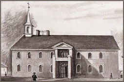 The Old Academy Buildings in 4th Street as originally constructed, ca. 1830